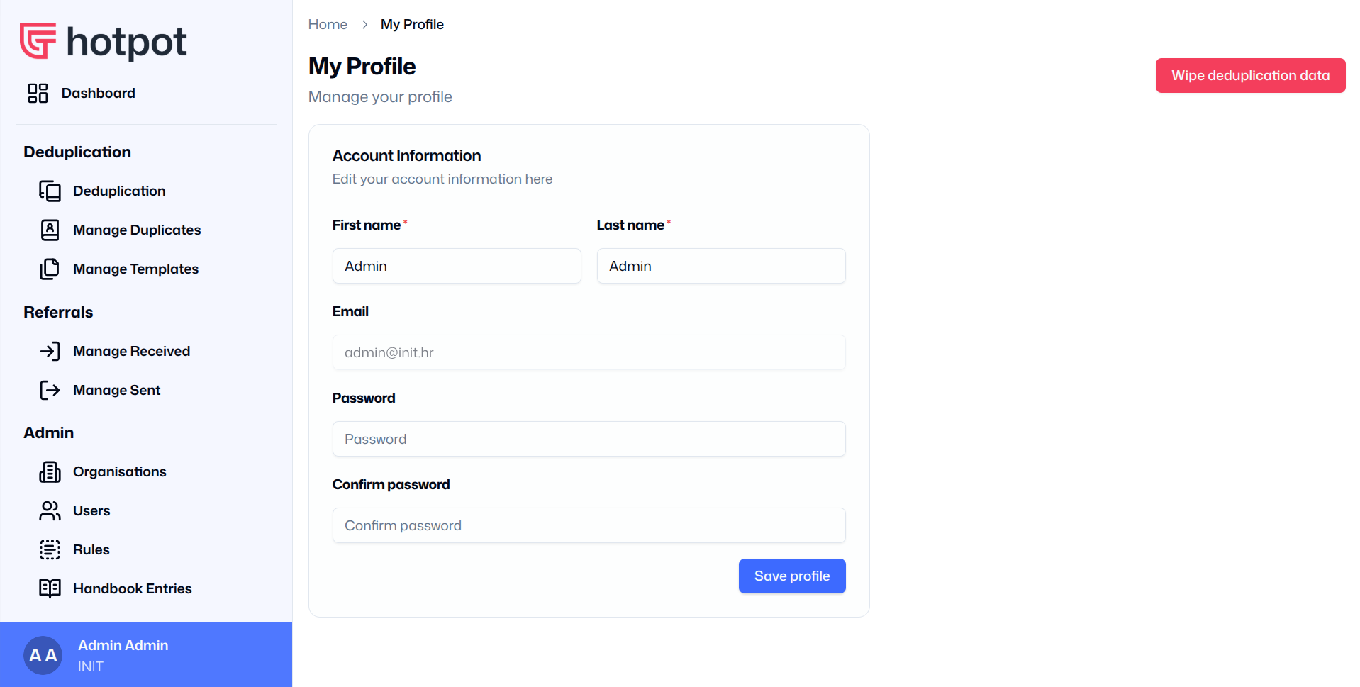 Dashboard - Hotpot User Guide